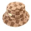 Universal Chemistry Check Fur Beige Bucket Hat