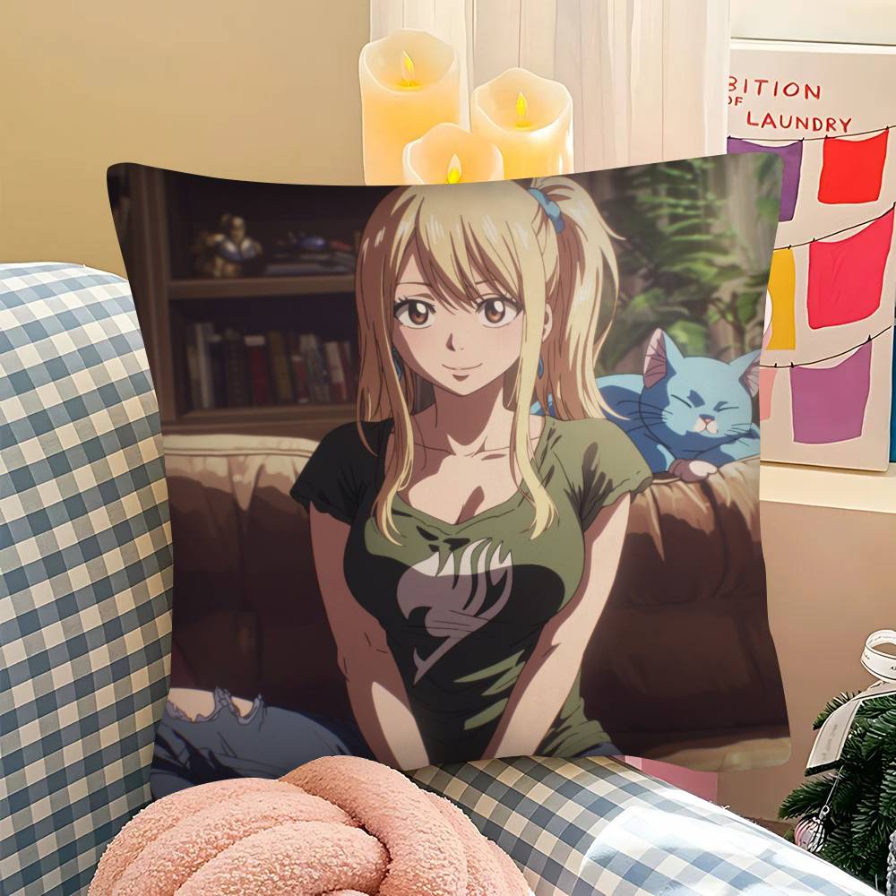 Pc Anime Lucy Heartfilia Pillow Case Fashion Square Pillowcase Bedroom Sofa Room Ins Decoration Leisure