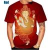 God Wisdom Ganesha T Shirts 3D Printing Hindu Ganesha Tshirt Men Apparel Short Sleeve Breathable Streetwear Tops