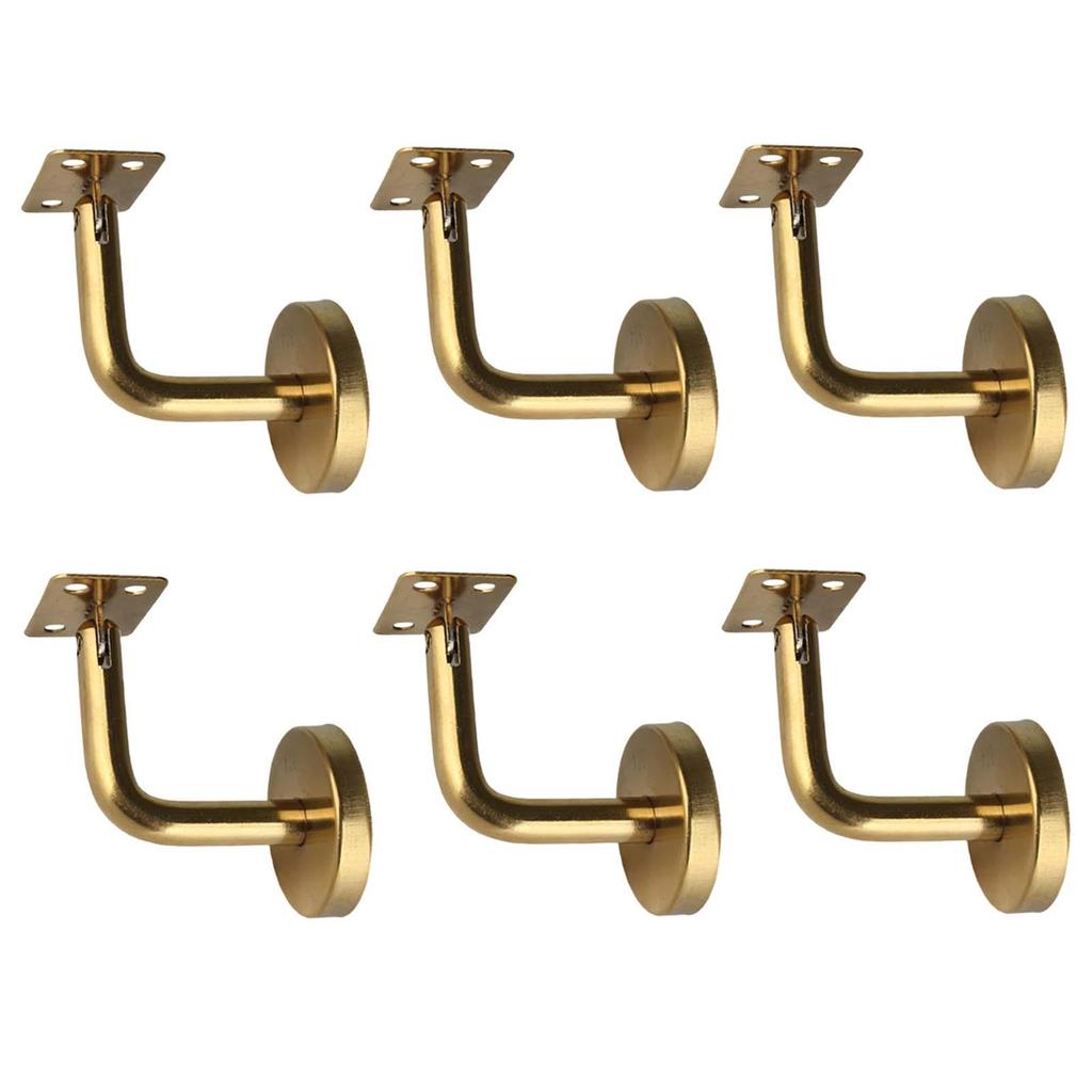 6x Stair Hand Rail Brackets,Banister Support Stairways Handrail Support Bracket Hardware for Hand Railing, Office, Guardrail