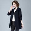 7XL Black Coat Women Windbreaker Spring Autumn Coats Hooded Women Outerwear Mid-Length Trench Coat Female