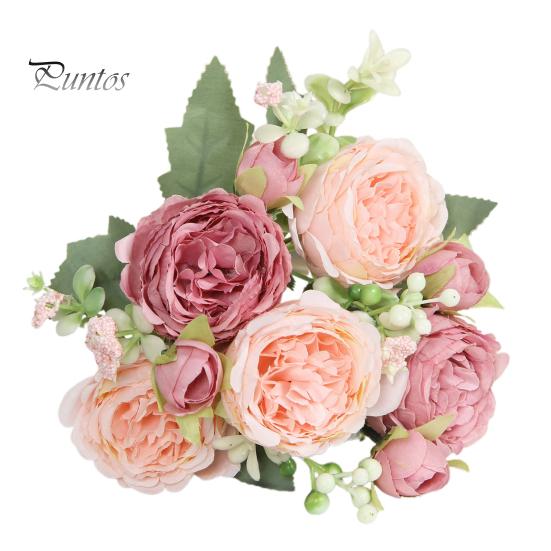 

Букет штучних півоній 5 головок Букет штучних квітів Реалістичні квіти зі штучного шовку для інтер’єру на відкритому повітрі для домашньої вечірки Декор Весілля