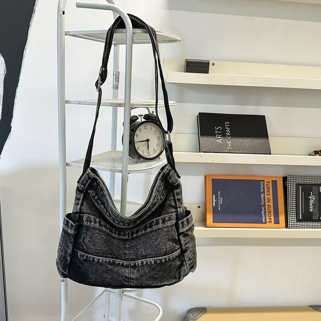 Crossbody Bag Boys Trendy Brand Youth Outdoor Commuter Denim Canvas Bag High Value Niche Tooling Shoulder Bag Women