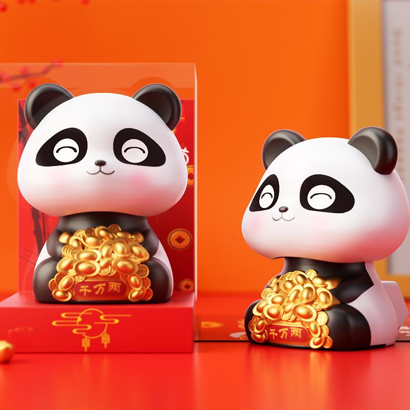 Solar Powered Panda Ornament Auto Nodding Creative Car Dashboard Ornament Home Decor