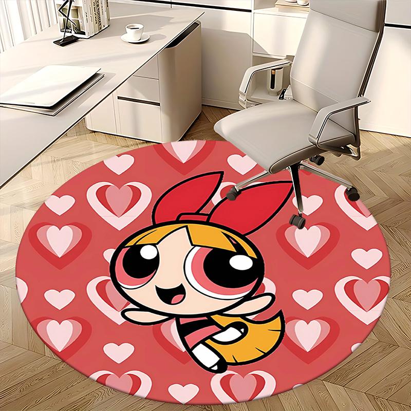 Powerpuff Girls,Blossom Chair mat Round Rug Office carpet,Non slip, Suitable for Living Rooms, Bedrooms Decor1205092a