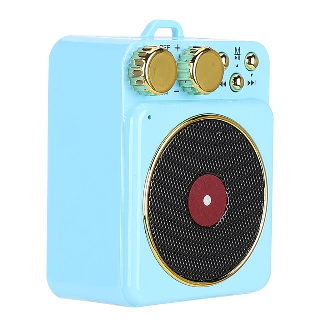 DC 3.7V Retro Bluetooth 5.0 Speaker with Smart O Voice Broadcast for MP3  TF CardGreen