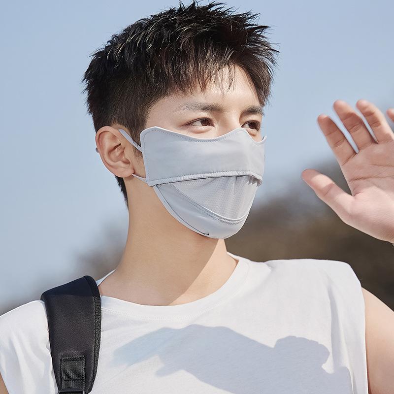 Nylon ice silk sunscreen mask, summer men s outdoor riding UV protection mask, sunshade breathable sunscreen mask