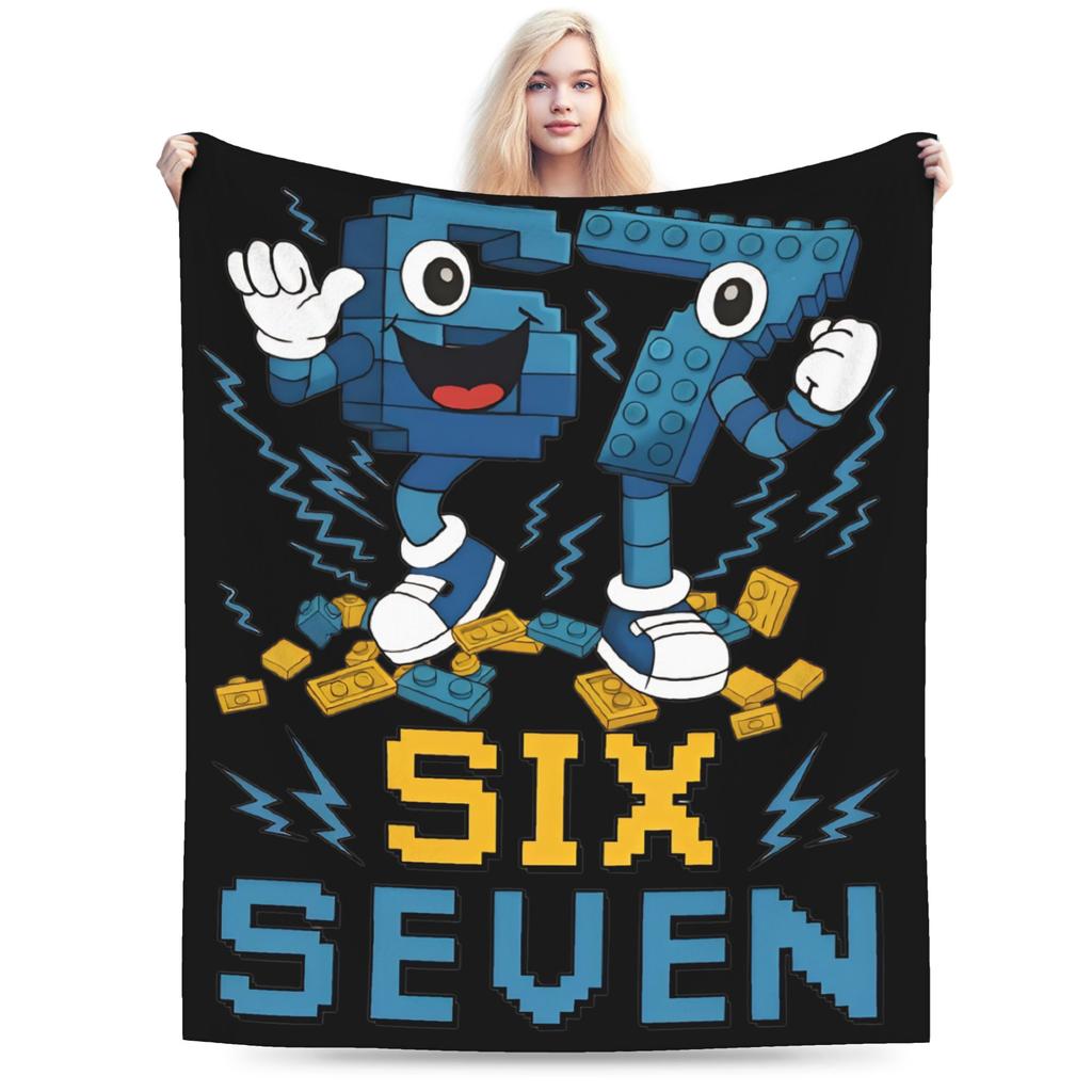 Funny Six Seven 67 Meme Fleece Blanket Throw Blankets for Home Hotel Sofa 150*125cm Bedspreads