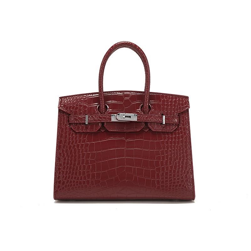 Womens Crocodile Texture Shoulder Bag Large Capacity Soft Leather Tote Handbag Daily Casual Use