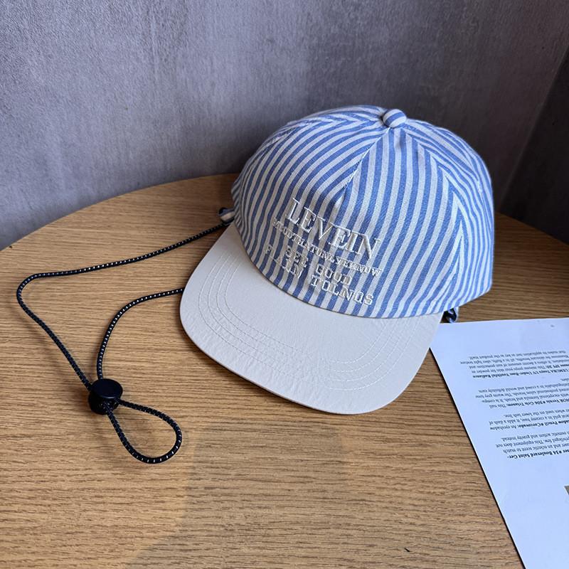 Parent Child Striped Embroidered Baseball Cap With Sun Protection For Summer Outdoor Activities