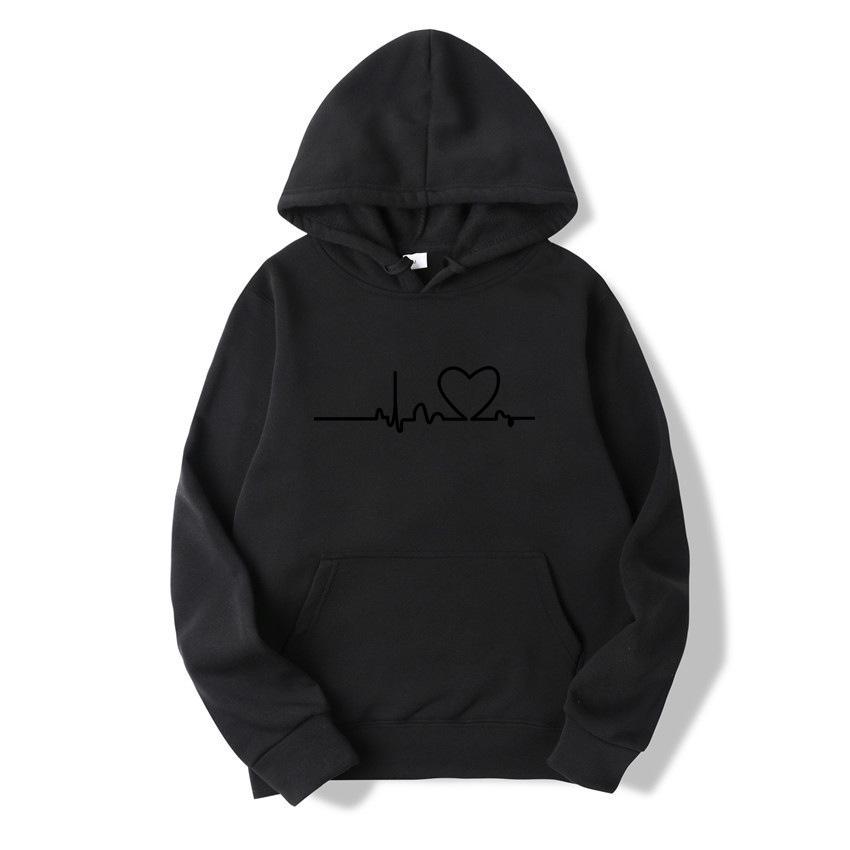Trendy Cross-Border Couple Hoodies: Autumn/Winter Velvet Print with Kangaroo Pocket