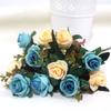 Multicolor Lifelike Rose Flowers 12 Heads Simulation Plants Leaves  Party Supplies