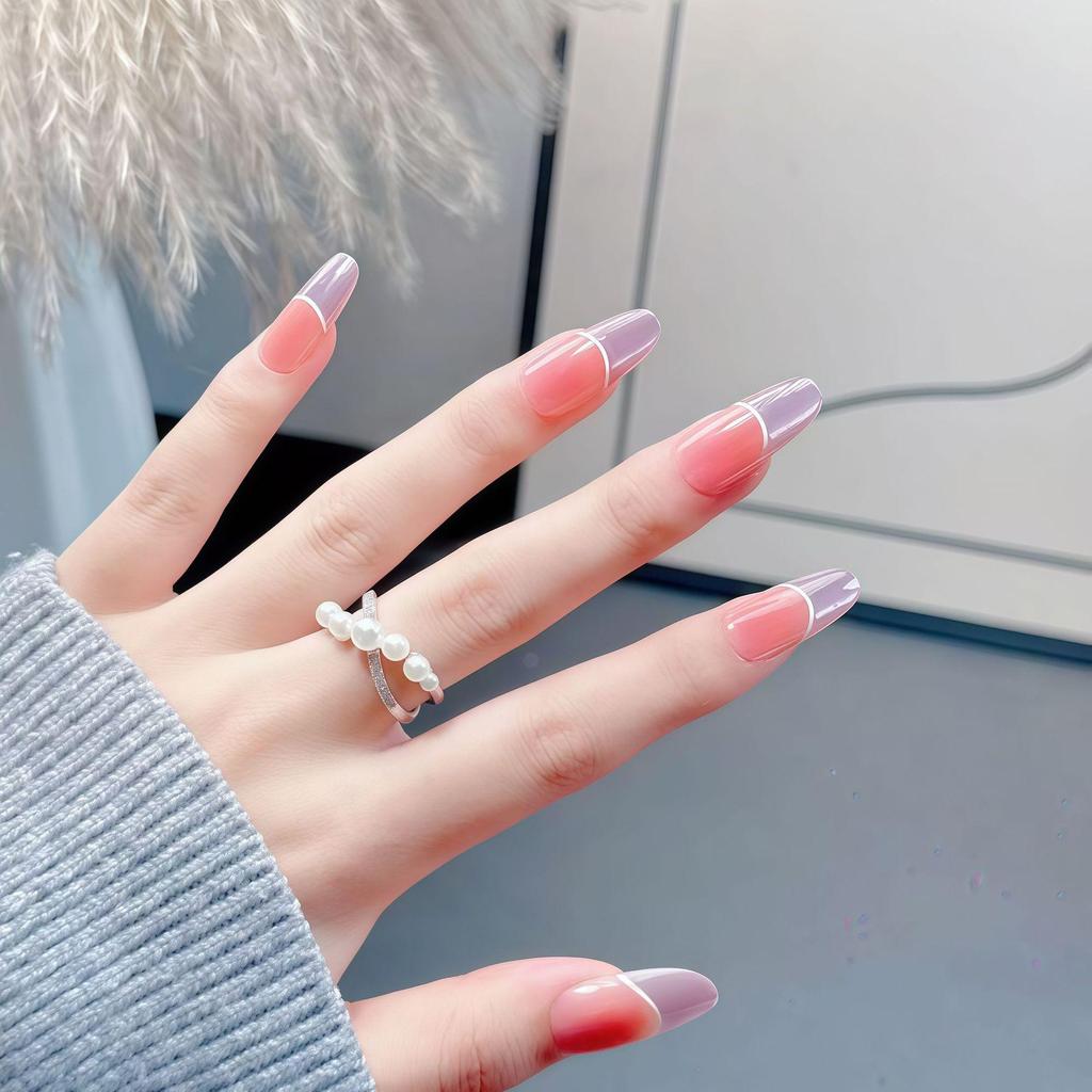 Nude Pink Gradient Cat Eye Whitening Aurora Nail Art Removable Stickers