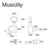 Musiclily Pro R15J Guitar Gear Vintage Oval for Electric Black 6-in-line Left-Handed Tuners, 151 Ratio, Buttons, Stratocaster/Telecaster Guitars,