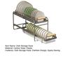 Dish Storage Rack Drawer Type Carbon Steel Frame Wooden Handle Organizer Rational Use of Space Drying Rack for Kitchen