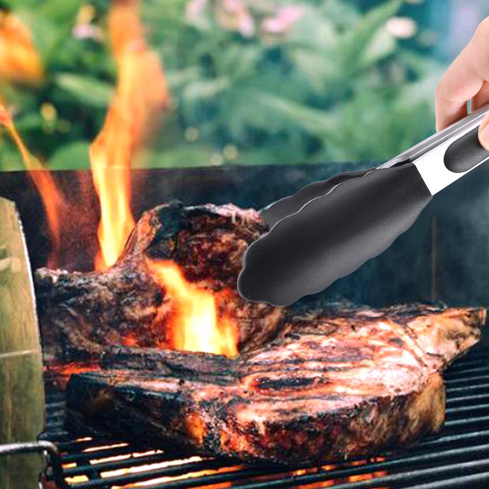 Grilling Tong Kitchen Cooking Salad Bread Serving Tong Non-Stick Barbecue Clip Clamp Stainless Steel Tools Gadgets