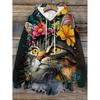 Womens Oversized Hooded Sweatshirt With Cartoon Animal Print Casual Streetwear Top Fall 2025