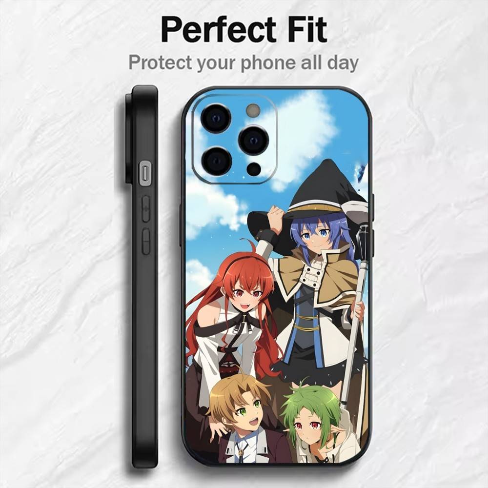MT-R-Reencarnacion Sin T-Trabajo Anime Phone Case For iPhone17,16,15,14,13,12 Plus,Max Soft Silicone Black Cover