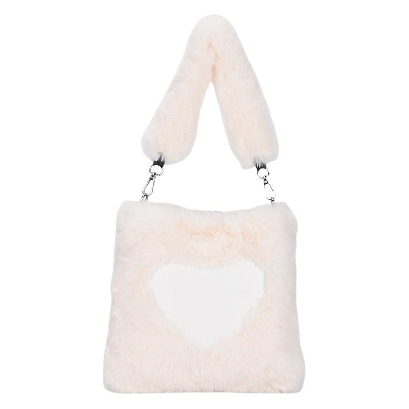 Tote bag plush bag new shoulder bag fresh and sweet underarm bag large capacity love plush bag