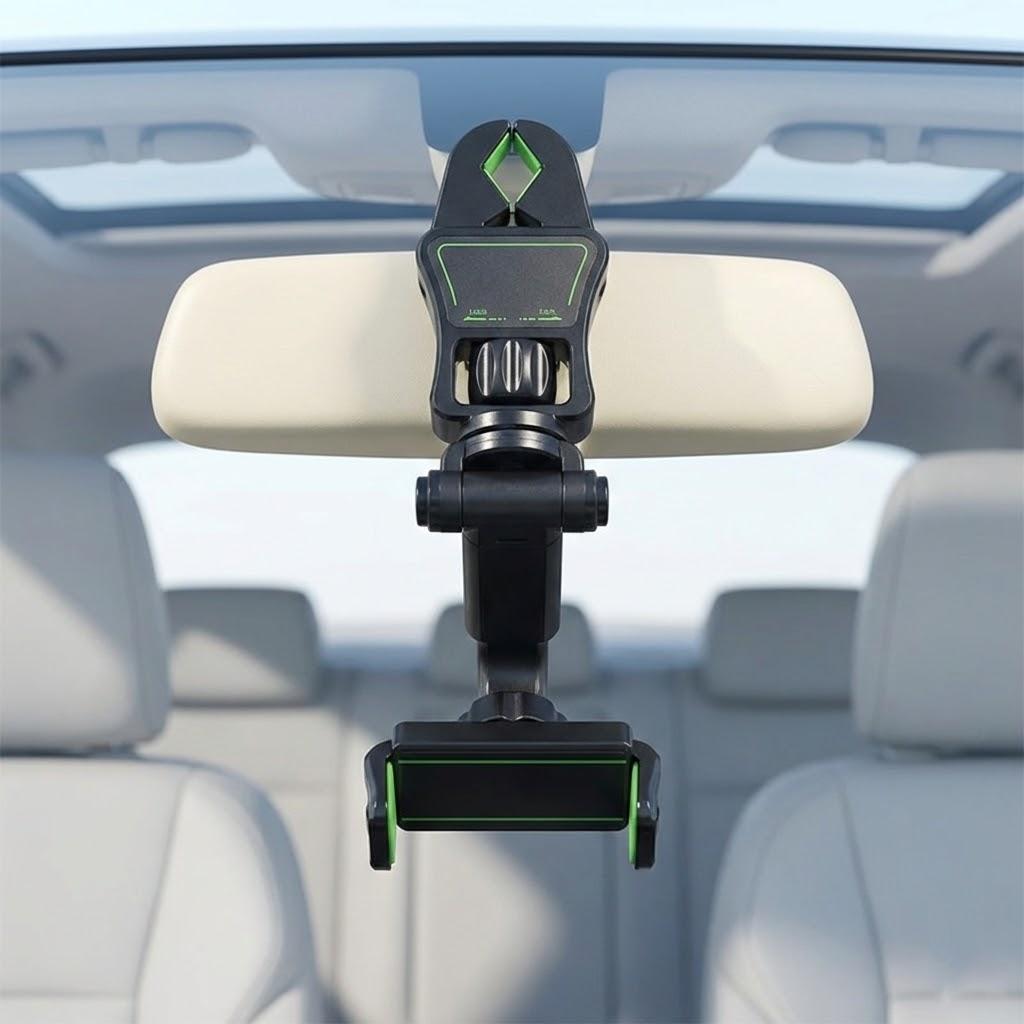 

Adjustable Phone Holder for Car Universal Stable Clip Rearview Mirror Lazy Bracket Lightweight Multi Function Car Accessories чёрный