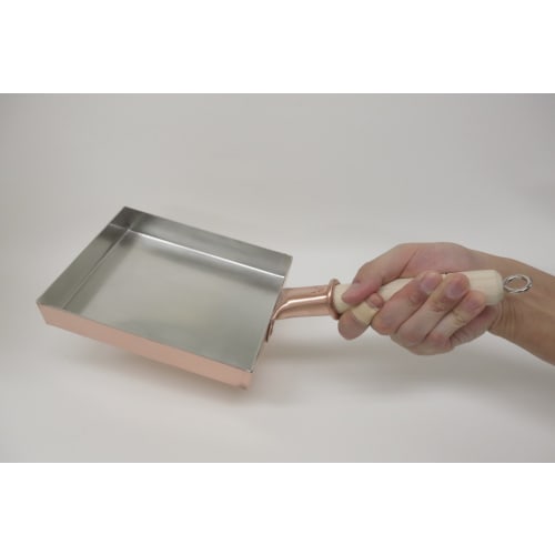 Specialutgåva: Inkluderar förvaringsring. Nakamura Kopparomelettpanna, 13 cm Lång (13cm x 18cm), Professionell Omelettpanna, Stekpanna för Mjuk och Len E