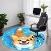 1PC Corgi Office Round Area Rug, Indoor Mat Suitable ForOffice, Under Office Chairs Bedroom Living Room Home Decor, Room Deco, D029