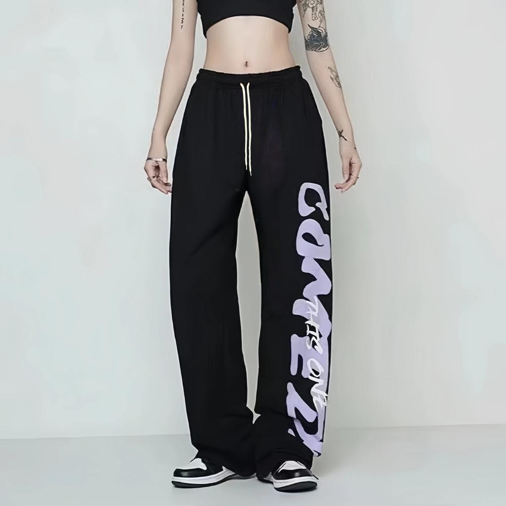 American Print Women Pants High Waist Loose Casual Sports Pants for Women's Spring Summer Thin Woman
