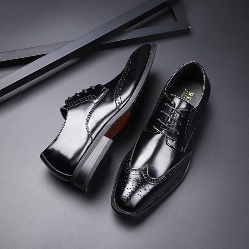 Genuine Leather Oxford Shoes Men Casual Business Shoes 2024 Fashion Breathable Carved Brogue Shoes Man Banquet Party Male Shoe