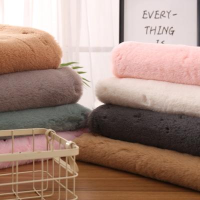 Faux Rabbit Fur Fabric Polyester 2cm Pile Super Soft Plush Fabric For Handmade DIY Sewing Clothes Imitation Rex Rabbit Fabric