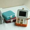 Travel Jewelry Case With Mirror Necklace Earrings Ring Organizer Display Boxes Pu Leather Jewelry Storage Box Portable