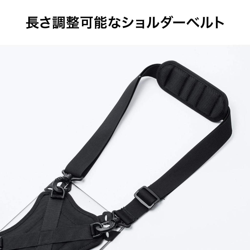 Tablet Shoulder Case Sanwa Direct Black Hand Holder 10-11 inch 200-TABC019