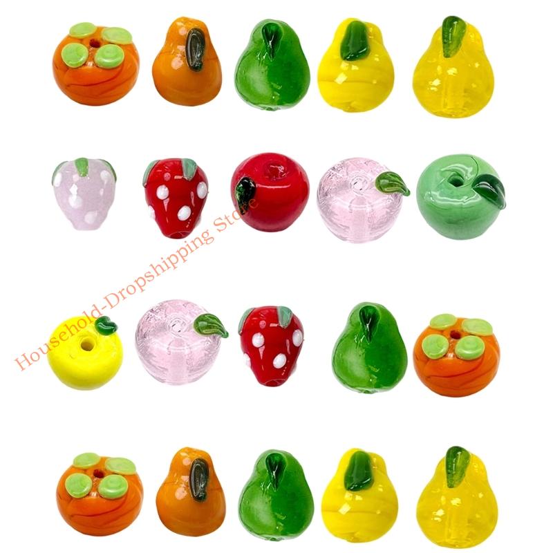 10/20/30Pcs Fruit Glass Beads For Handmade Art Craft Friendship Bracelets 85AD