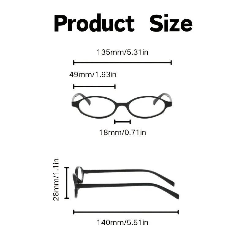 5 stk Små innfatninger Ovale Anti-Blått Lys Briller For Kvinner Trendy Briller med Klare Glass