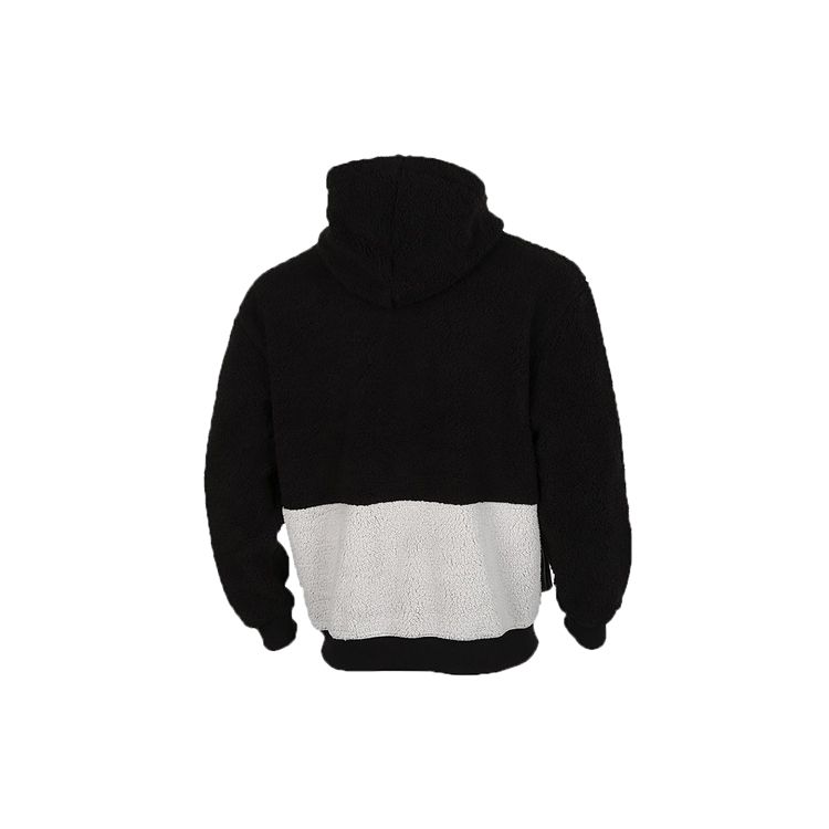 Puma Jachetă din fleece colorblock cu glugă cu fermoar complet Sherpa Retro Block Jachete pentru bărbați Negru Gri 530711-01