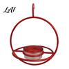 Backyard Bird Watching Supplies Metal Hanging Hummingbird Feeders for Outdoors Feeder with Red Glass Durable Iron Bath Bowl & Perch Decorative