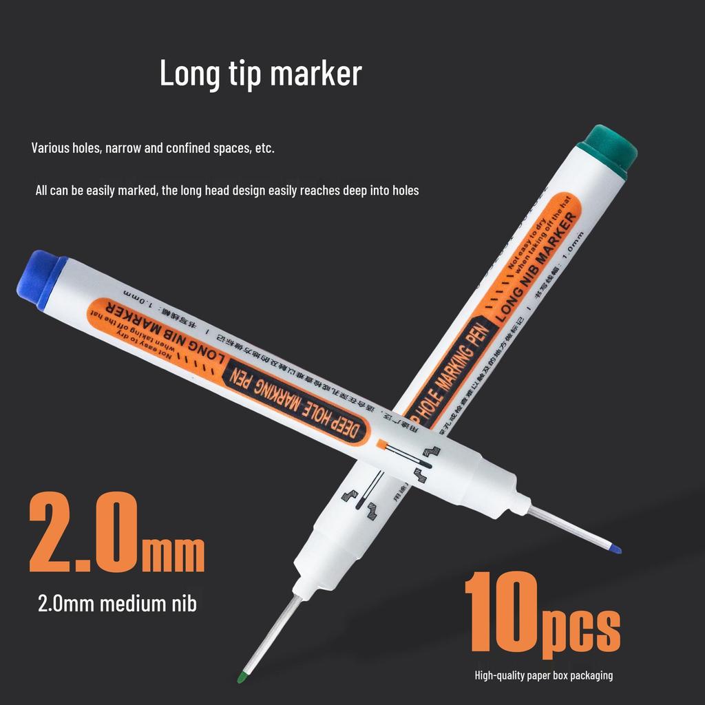 Long Nozzle Quick-Drying Oil-Based Marking Pen for Woodworking and Tile