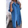 2026 Spring & Summer European-American Style Loose Cotton Linen Mid-Sleeve Shirt Dress for Women