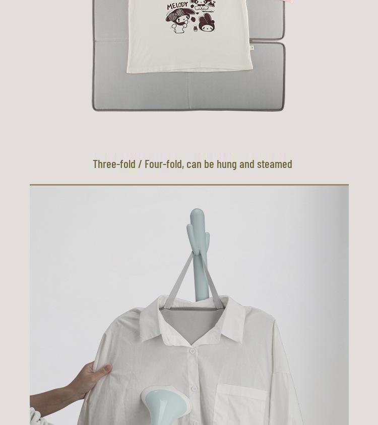 Three-Fold Heat-Resistant Portable Ironing Board Pad - Foldable, Flat, and Hanging Type