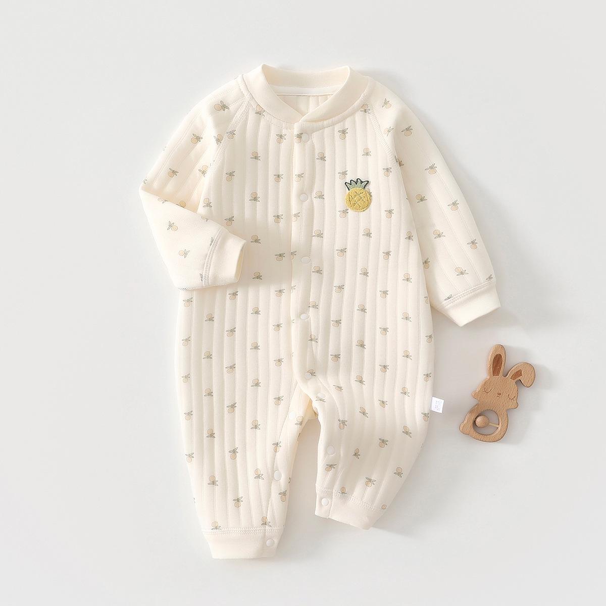 Unisex Baby Quilted Jumpsuit - Thin Cotton Base Layer for Autumn/Winter Warmth Size 66