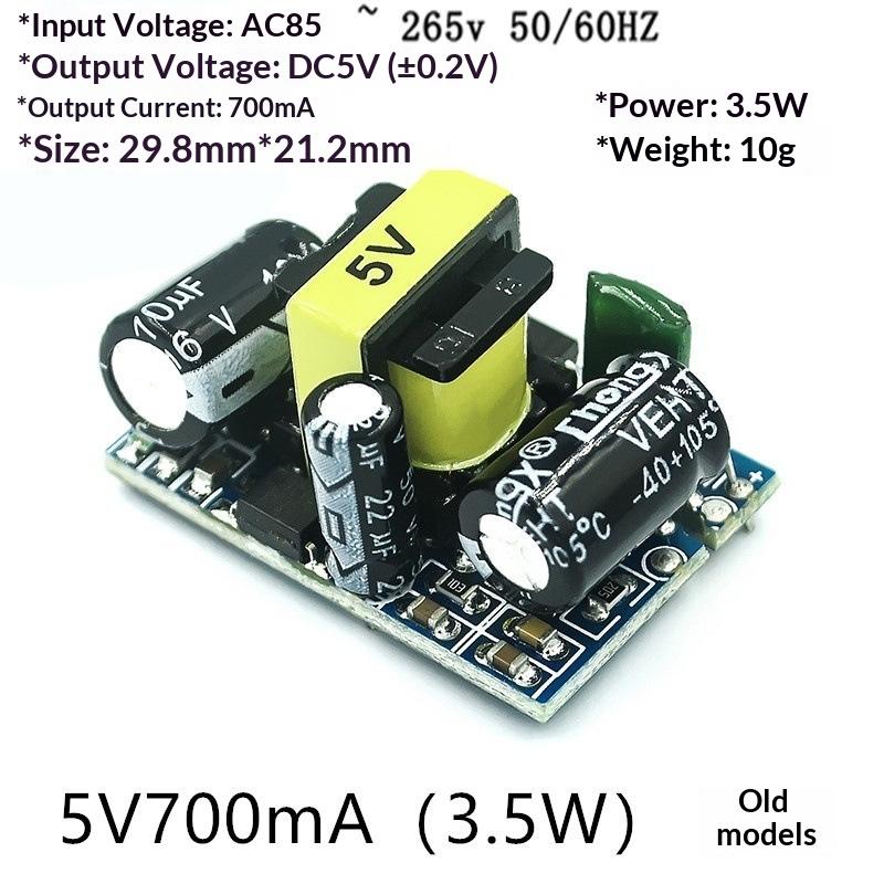 High Efficiency AC-DC 220V to 5V DC Converter 3.5W 700mA Step Down Power Transformer Module for LED Light Power Supply