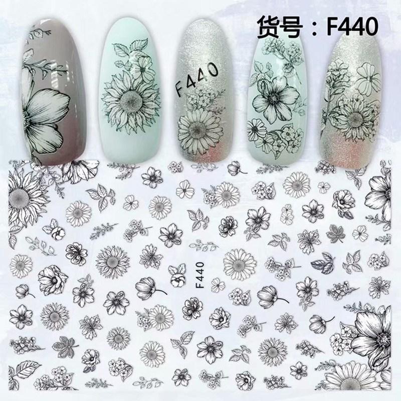 Self Adhesive Flower Unicorn Pattern Nail Art Decorations Stickers And Decals Acrylic Manicure Nails Supplies Tool HQ