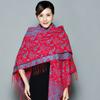 Ethnic Style Blue White Porcelain Faux Cashmere Scarf For Women Winter Autumn Travel Gift