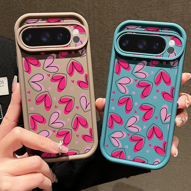 Hand drawn heart-shaped pattern Case For Google Pixel 10 Pro XL Pixel 9A 9 Pro 8 7 8A 7A Shockproof Bumper Soft Silicone Cover