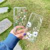 Süße handbemalte Handyhülle mit Blumen für Samsung S25 S24 S22 S21 FE Ultra Klare Silikonhüllen für Samsung Galaxy S23 Plus Ultra Hülle