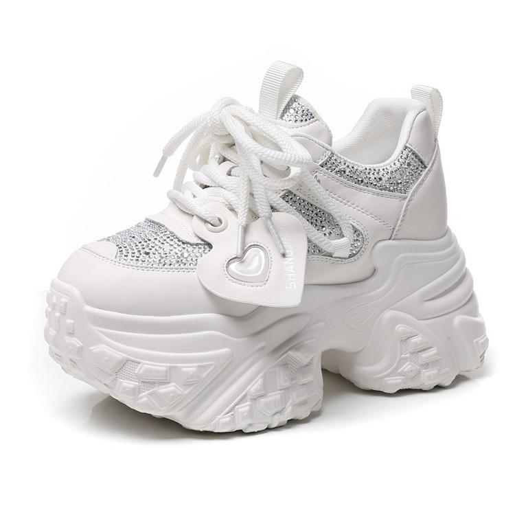 2025 New Women's Height Increasing Sneakers Exquisite Fashion Versatile Casual Shoes Breathable Soft Bottom Sports Running Shoes
