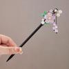 New Chinese Classical Disc Hair Wooden Hairpin Ancient Style Super Fairy Flower Step Hairpin Hanfu Elegant Fringed Headdress