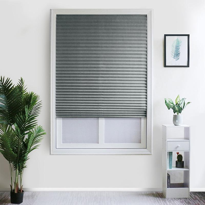 Self-Adhesive Pleated Blinds Blinds Curtains Living Room Half Blackout Window Curtains For Bathroom Balcony Shades