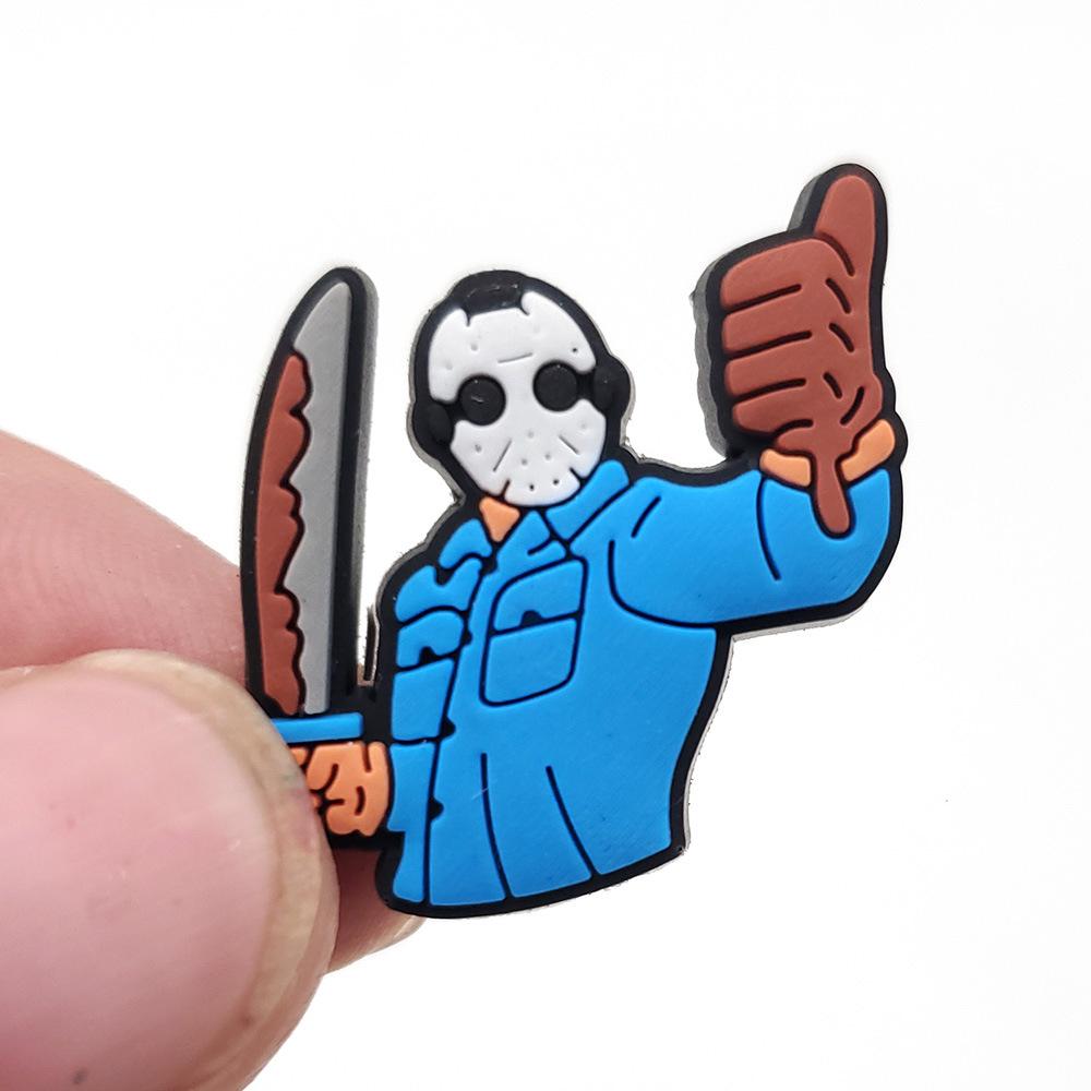 Halloween Eve Horror Movie Character Croc Shoe Buckles - Soft PVC Rubber Accessories