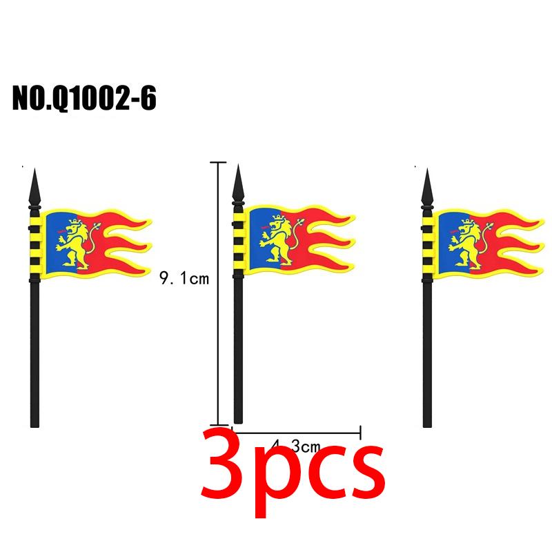 Mittelalterliche Militärburg Ritter Bausteine Reitpferd Wolf Bär Elefant Tier Weste Waffe Fahne Sattel Spielzeug Ziegelstein Geschenk A06