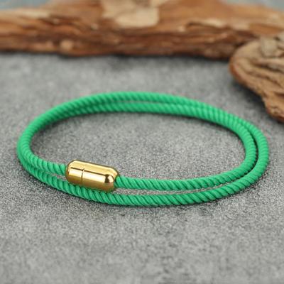 Bracelet simple fileté pour homme et femme, en acier inoxydable, avec boucle magnétique dorée, bijou de cyclisme, style décontracté